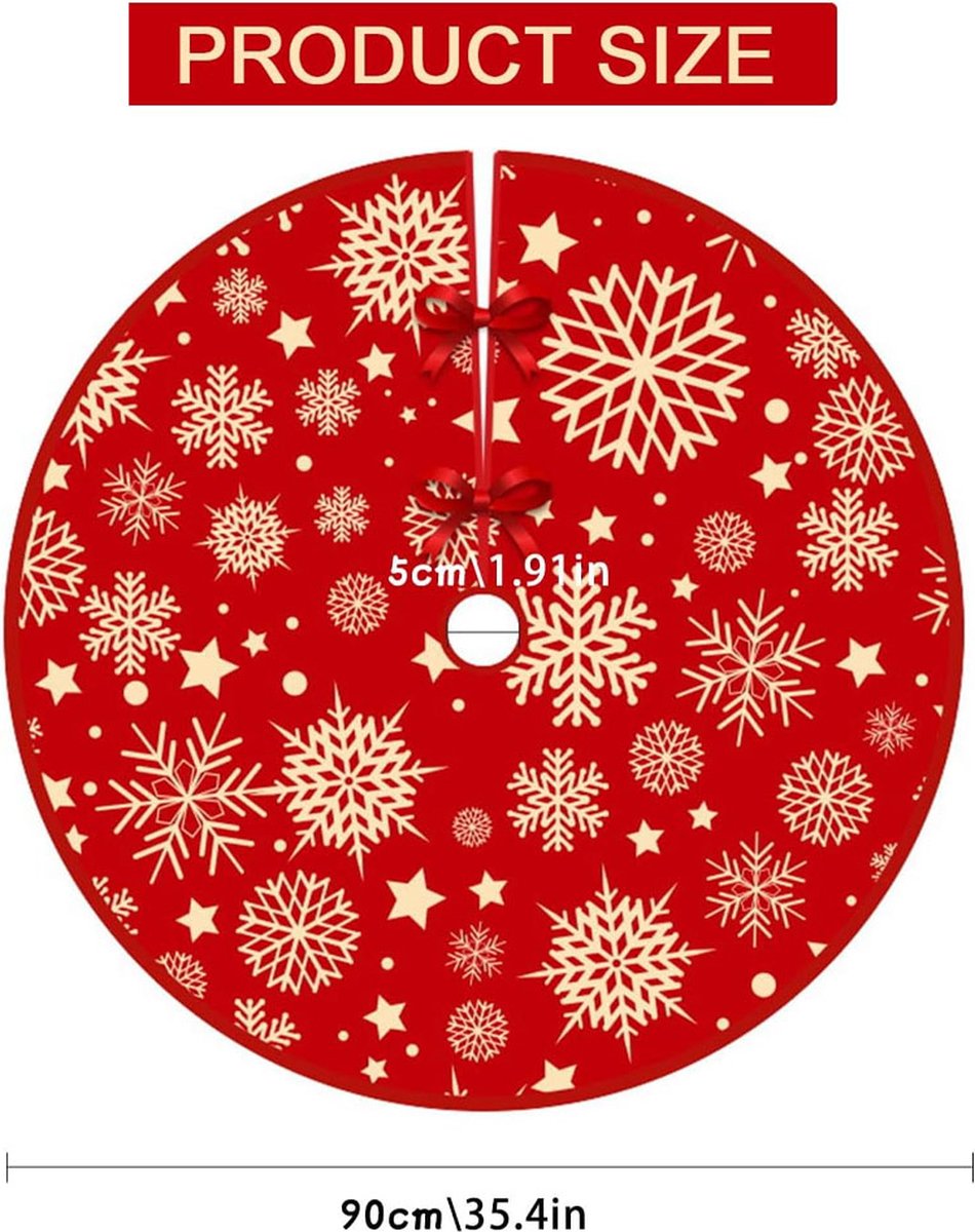 Christmas tree skirt - Christmas tree rug - Christmas rug - Tree blanket - Christmas tree rugs - 90 cm - Christmas tree decoration - Christmas tree rug for — image 5