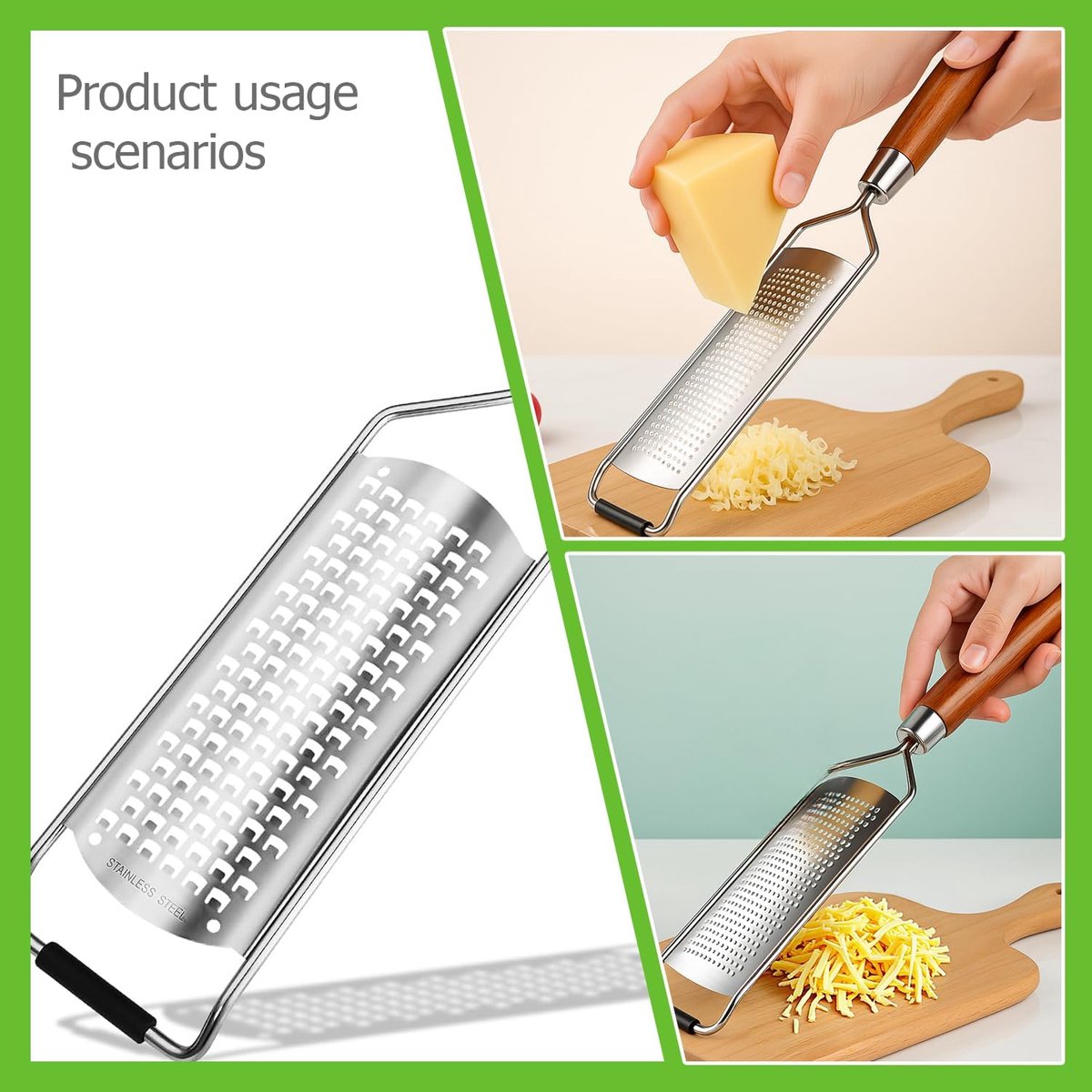 Cheese grater - Grater with handle - Easily grates lemons, vegetables, and cheese - Convenient to use — image 2
