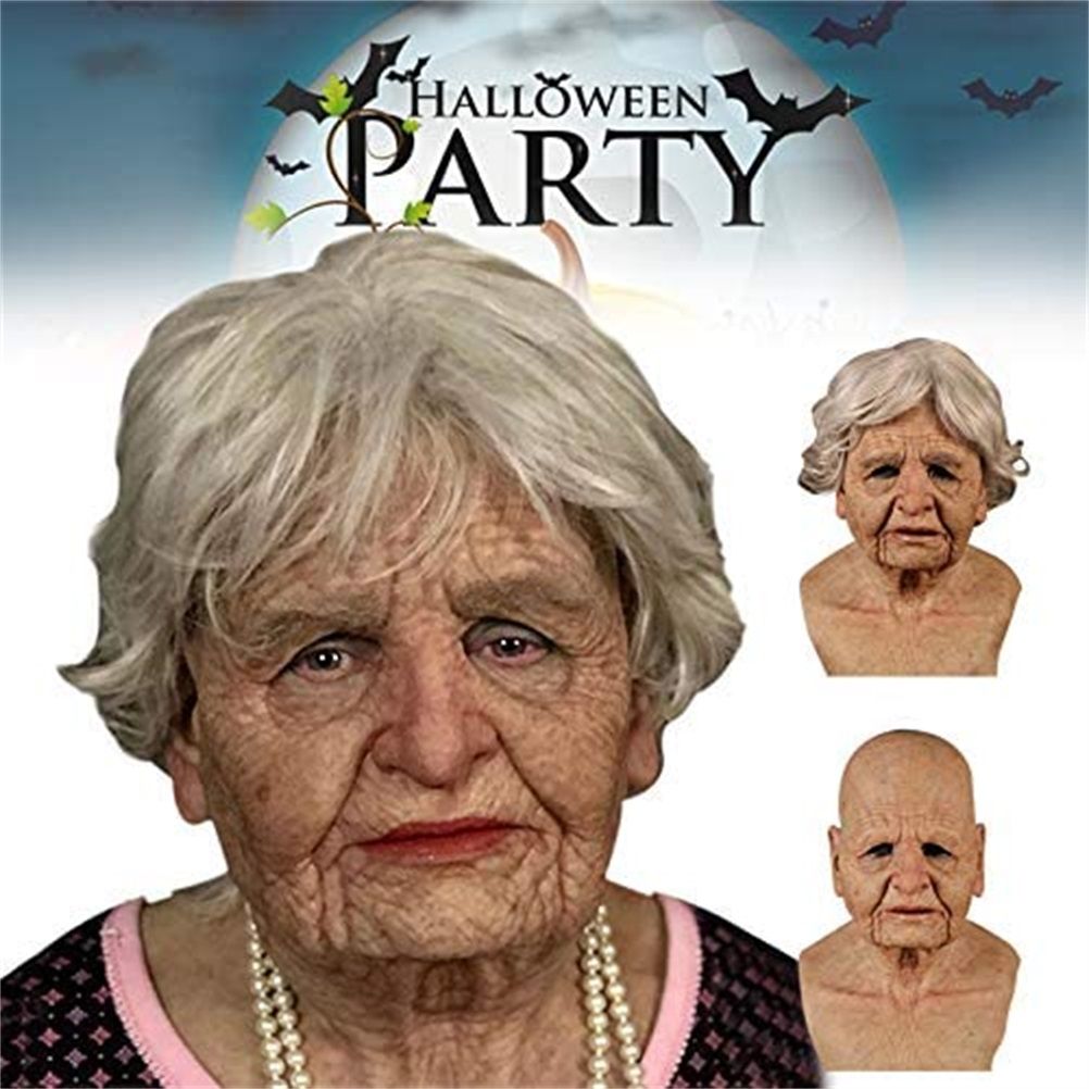 Halloween Latex Face Cover Novelty Old Man Horror Heagear for Masquerade Party โ image 4