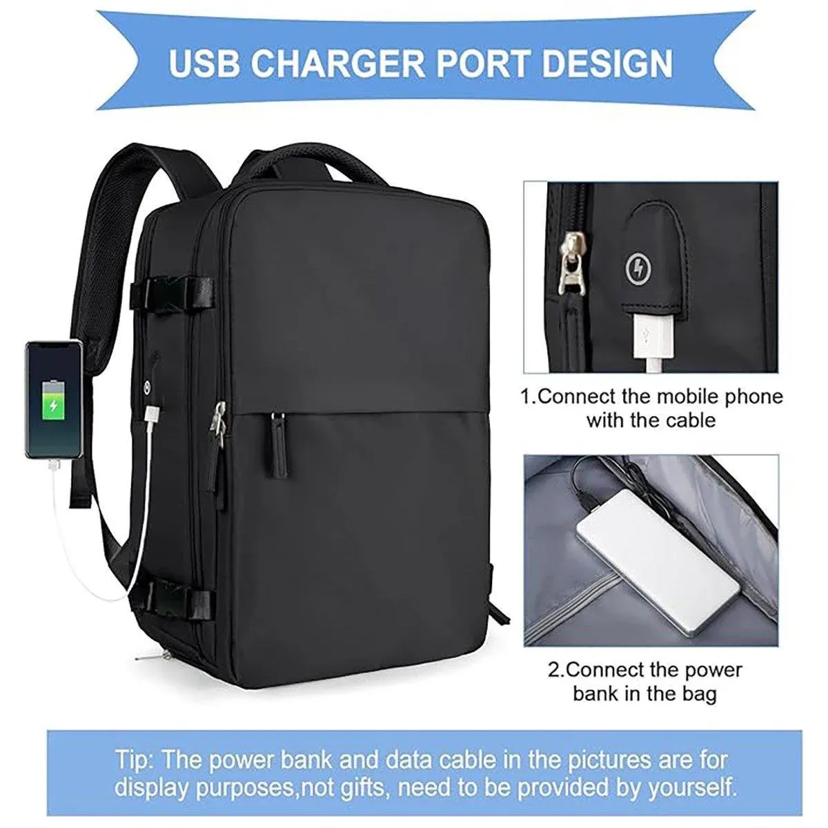 Waterproof Travel Backpack Outdoor Sports Shoulder Bag Hiking Camping Daypack - Beige — image 6