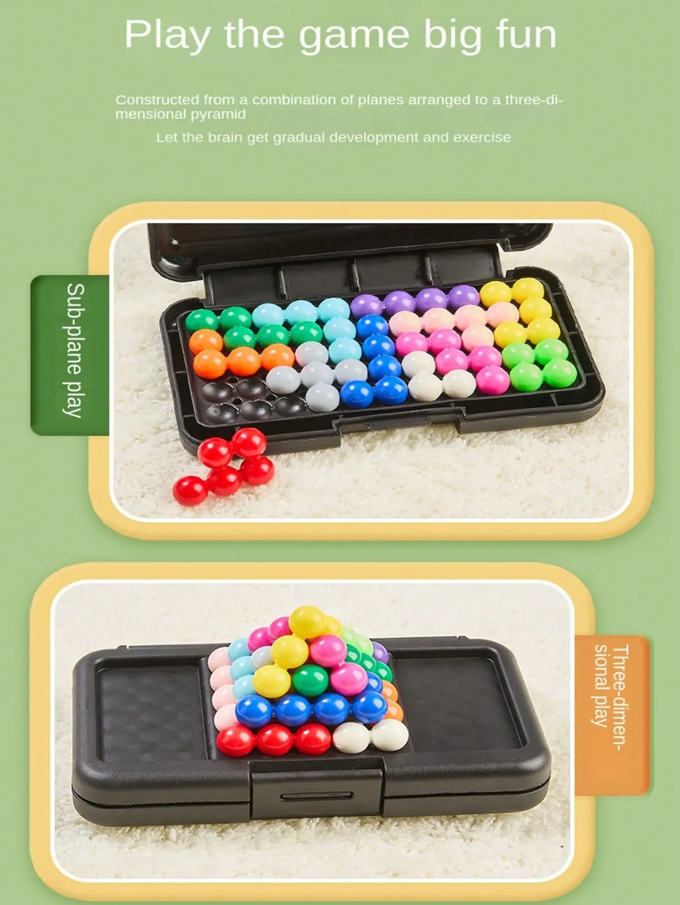 200pcs Wisdom Pyramid IQ Game 2D 3D Puzzle Challenging Brain Teaser Gifts Perfect Valentine's Day Gift — image 4