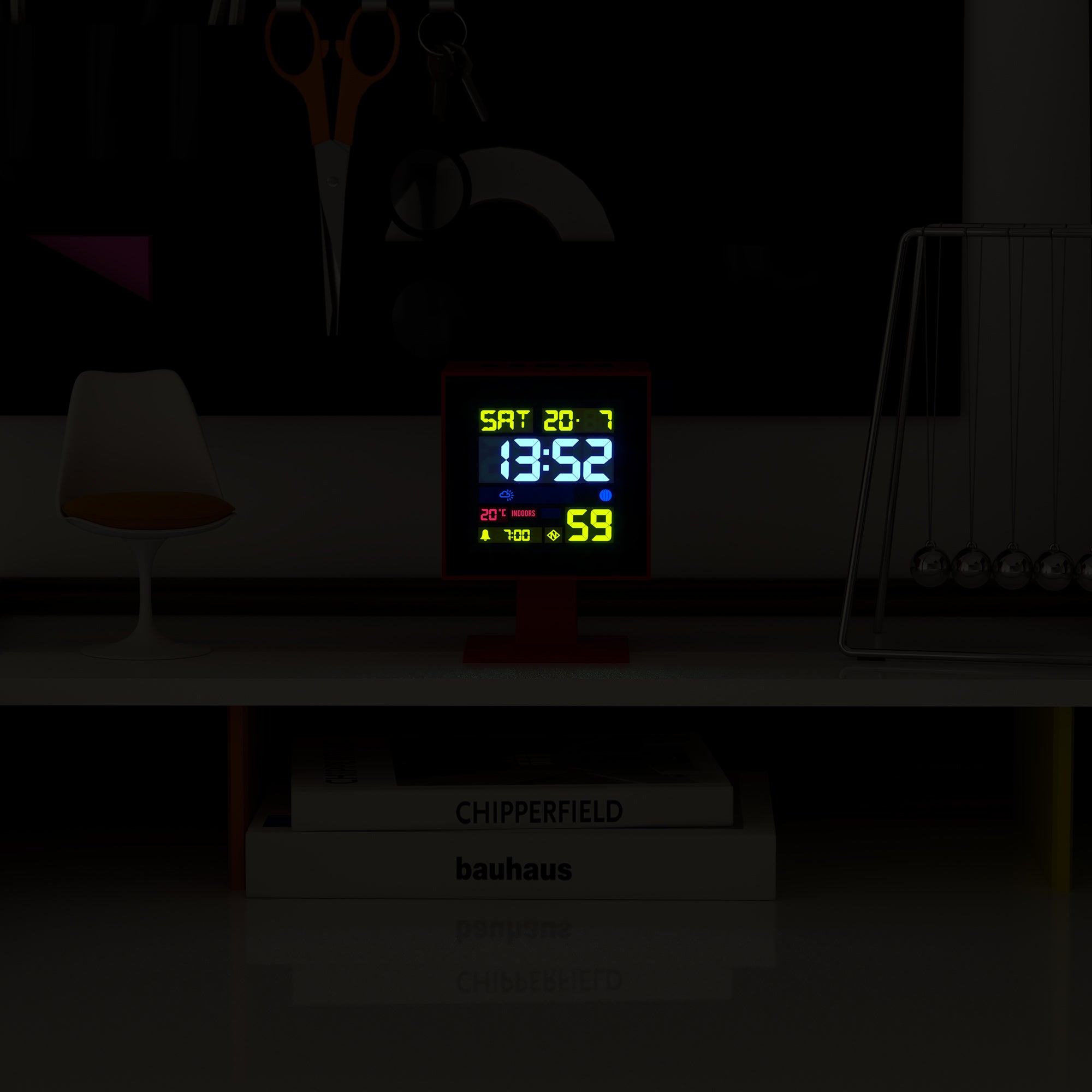 Newgate Monolith Lcd Alarm Clock Fire Engine Red — image 4