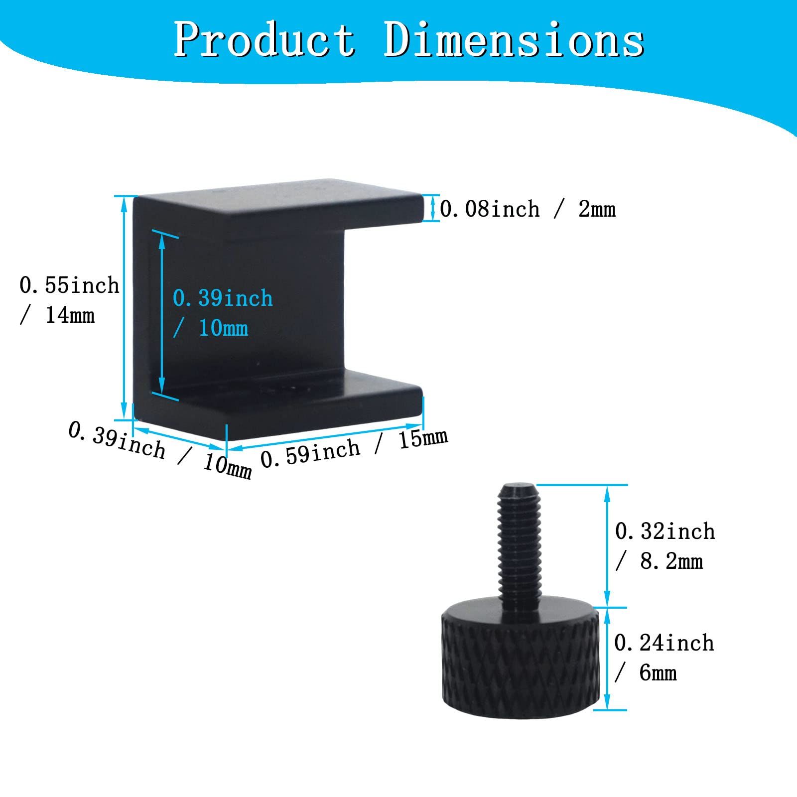 8PCS 3D Printer Glass Bed Clips, 3D Printer Lattice Glass Fixing Clamp, Hot Bed Printing Platform Upgrade Kit for 3D Printer — image 3