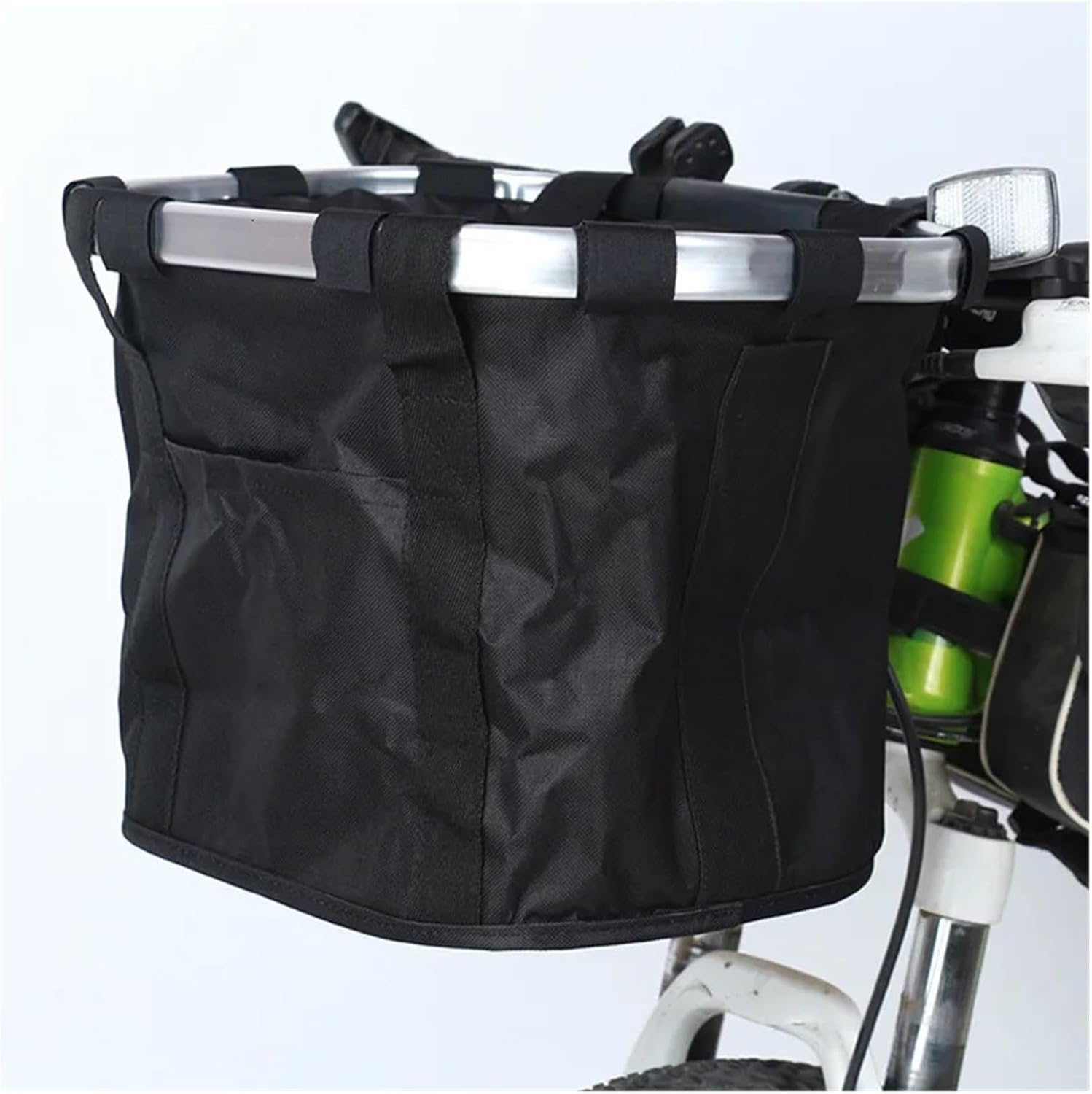 Foldable Front Bicycle Basket and Small Dog Carrier with Removable Liner, Handlebar Mount and 5 kg Capacity, Black โ image 4