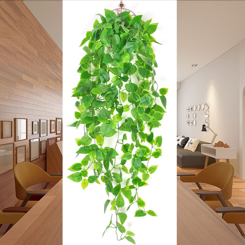 Artificial Hanging Plants - 2pcs Fake Ivy Vine Leaves Kitchen Plants for Wall House Room Garden Wedding (No Baskets) — image 3