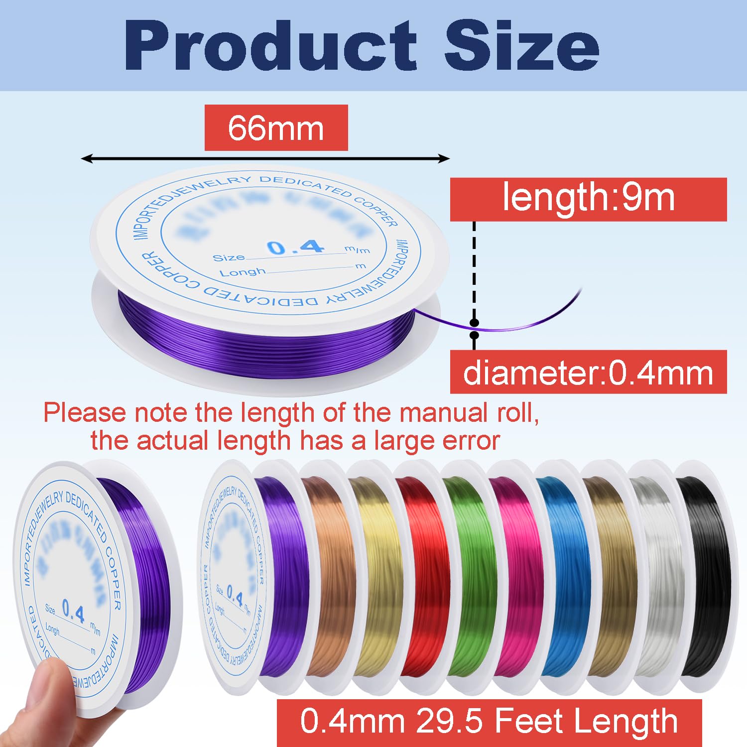 3mm 5.46yard Genuine Round Leather Cord for Jewelry Making, 0.4 mm Dia. 10 Rolls Copper Jewelry Wire 10 Beading Wire โ image 6