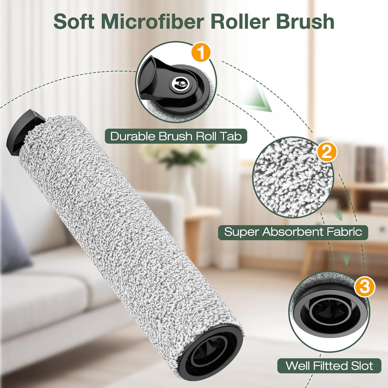 2+4 Pack iFloor 3/ S3 Brush Roller and HEPA Filter Set Compatible with Tineco iFloor 3/ Floor One S3 Cordless Vacuum Cleaner, 2 Pack Brush Rollers + 4 Pack — image 3