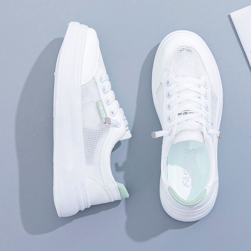 Women Mesh Sneakers Breathable Casual Flat white ash 38 โ image 5