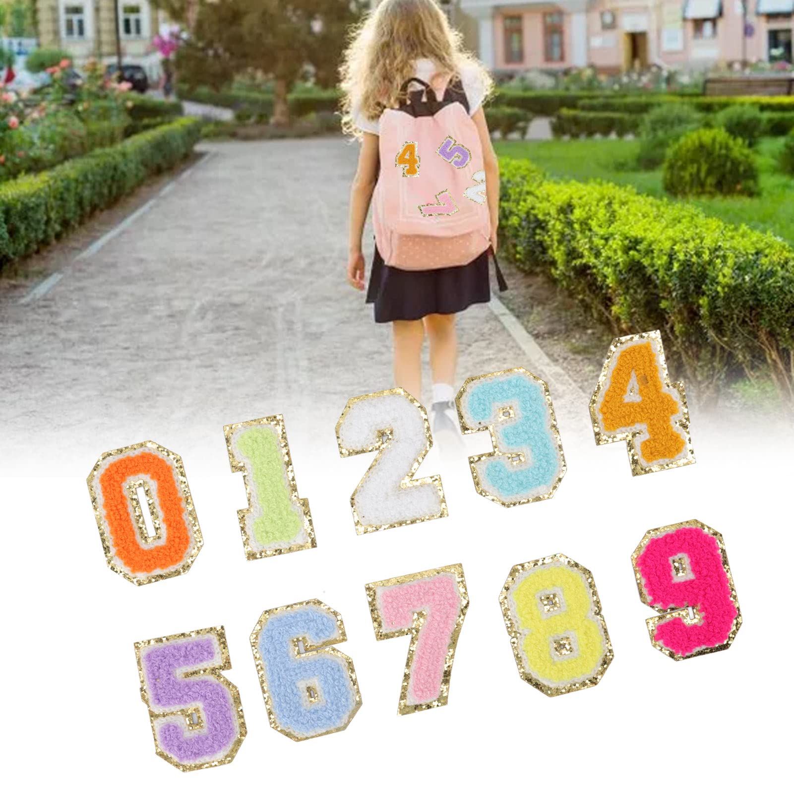 0-9 Applique for Clothes,10pcs Patches 0 to 9 Number Colorful Bright Colors Exquisite Cotton Number Patches for Hat Backpack Shirt — image 3