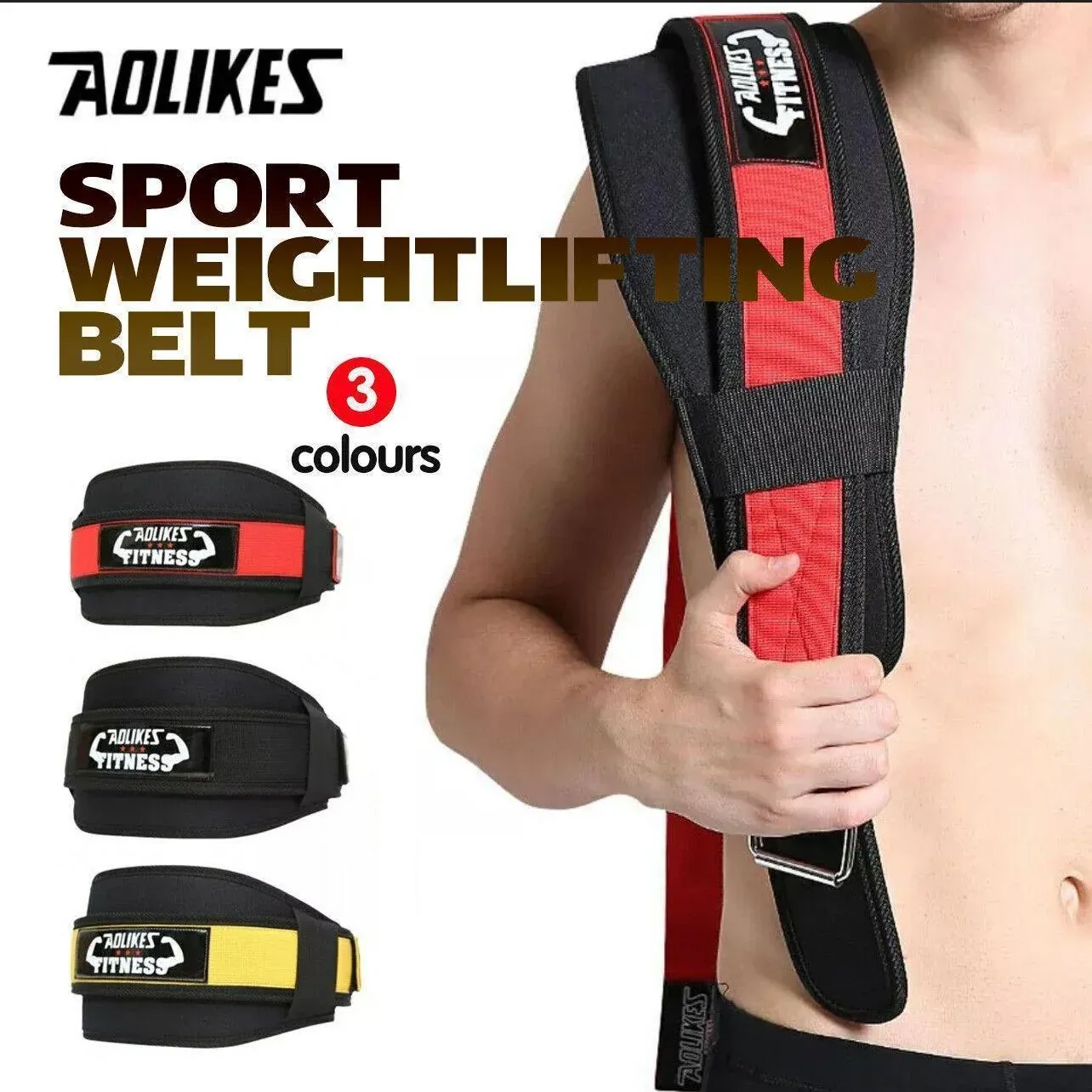 Fitness Weight Lifting Belt Barbell Dumbell Training Back Support Men Women M - Red-M โ image 2