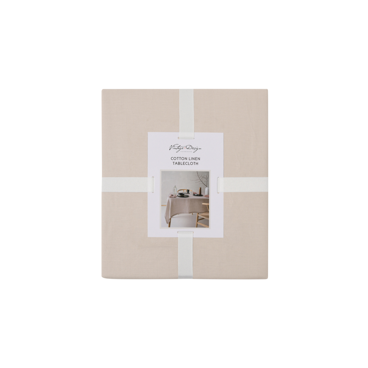 Vintage Design Homewares Helm Natural Washed Linen Cotton Tablecloth 150cm x 275cm — image 3