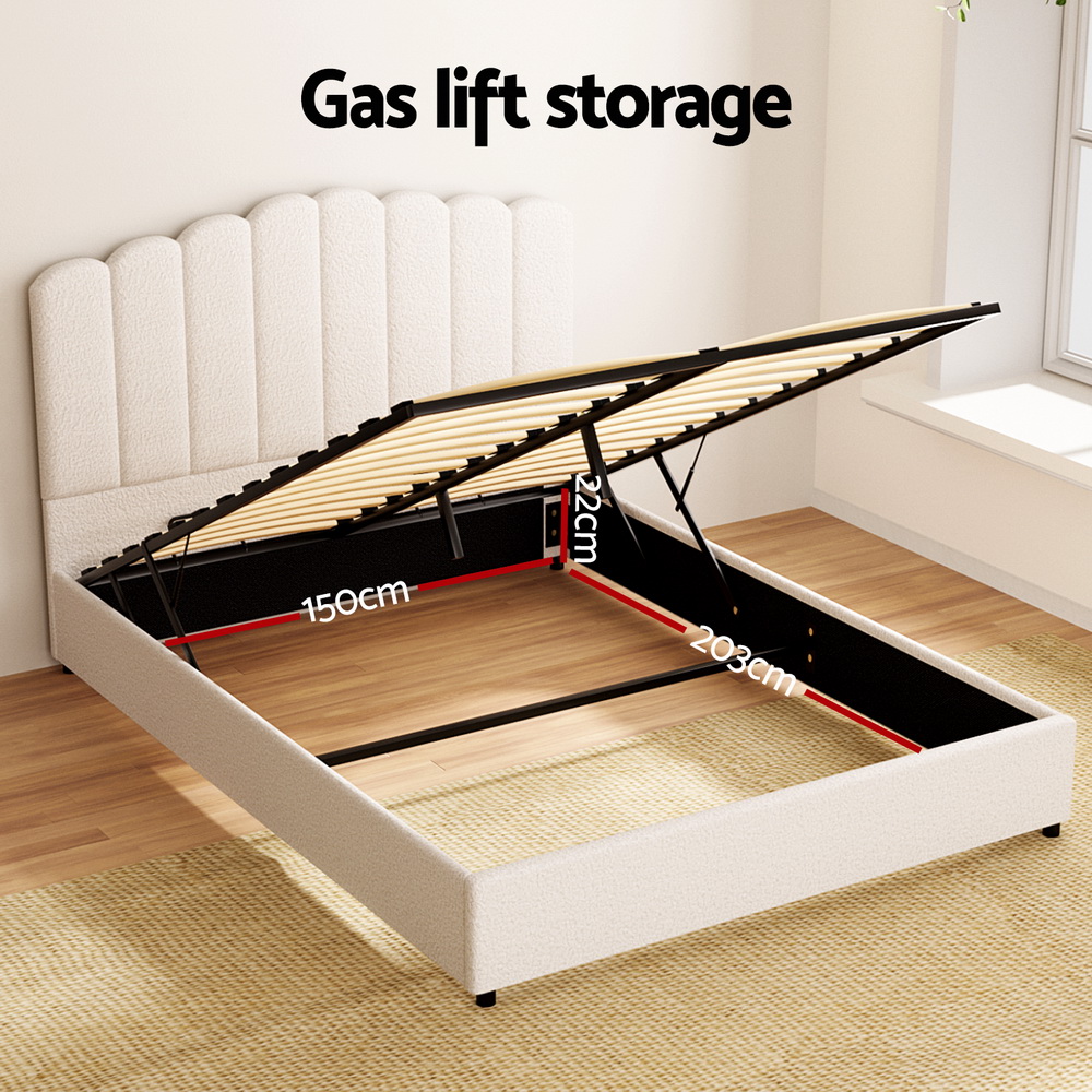 Artiss Bed Frame Queen Size Boucle FION — image 5