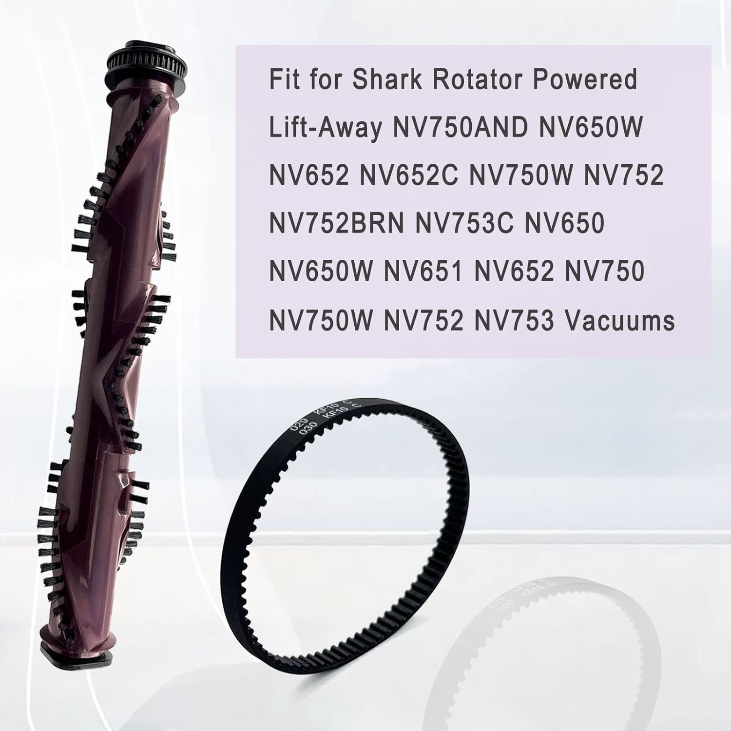 NV752 Replacement Brush+Belt Compatible or Shark Rotator Powered Lit-Away NV752 NV750 NV650 NV650W NV750AND NV652 NV652C NV750W NV752BRN NV753C NV651 NV750W — image 3