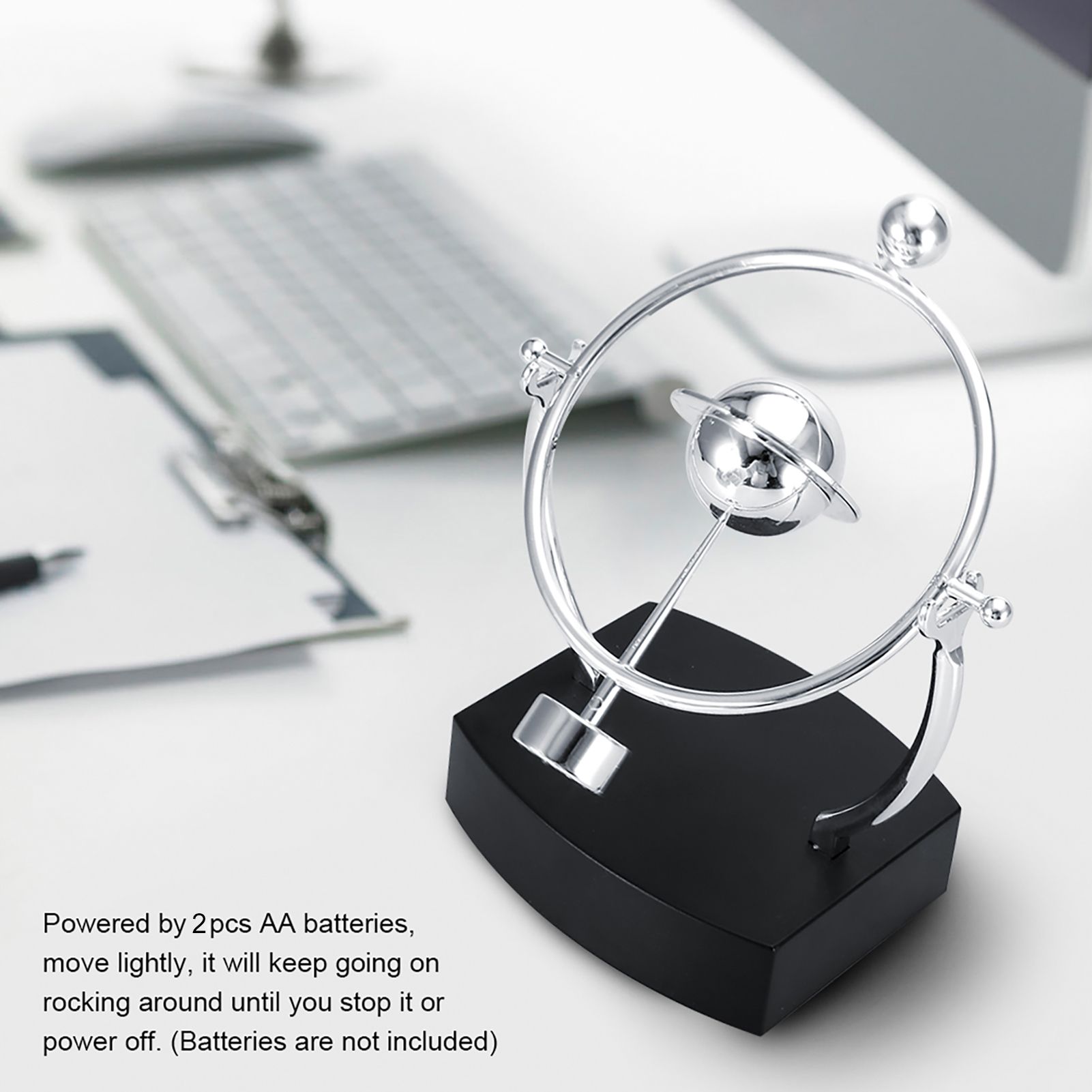 Creative Revolving Gadget Perpetual Motion Desk Office Decor Physics Science Art Toy — image 6