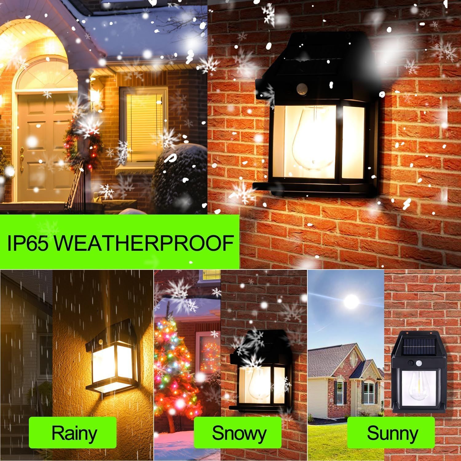 Solar outdoor wall lamp human body induction three mode tungsten wall lamp garden villa courtyard night light — image 5