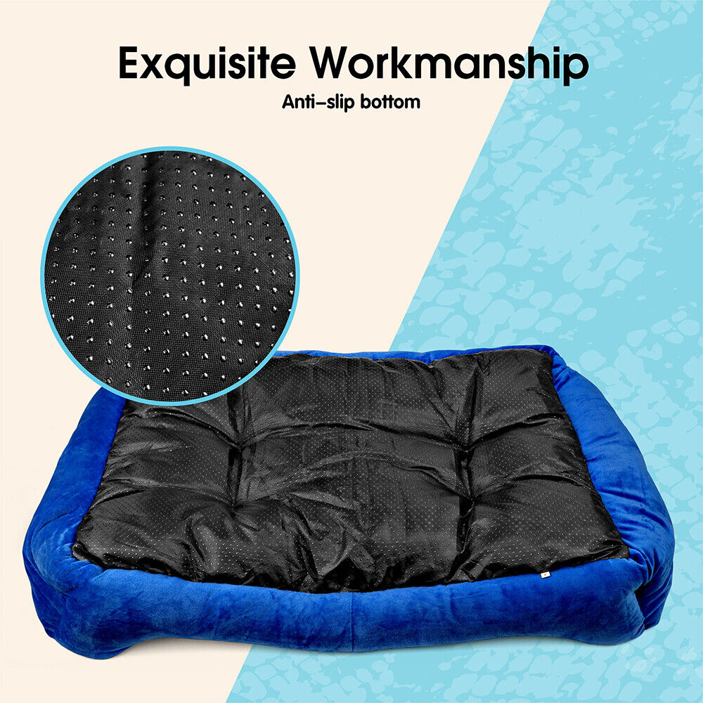 Vaka Navy Dog Bed Pet Cat Calming Floor Mat Sleeping Cave Washable Extra Large 29701 — image 6
