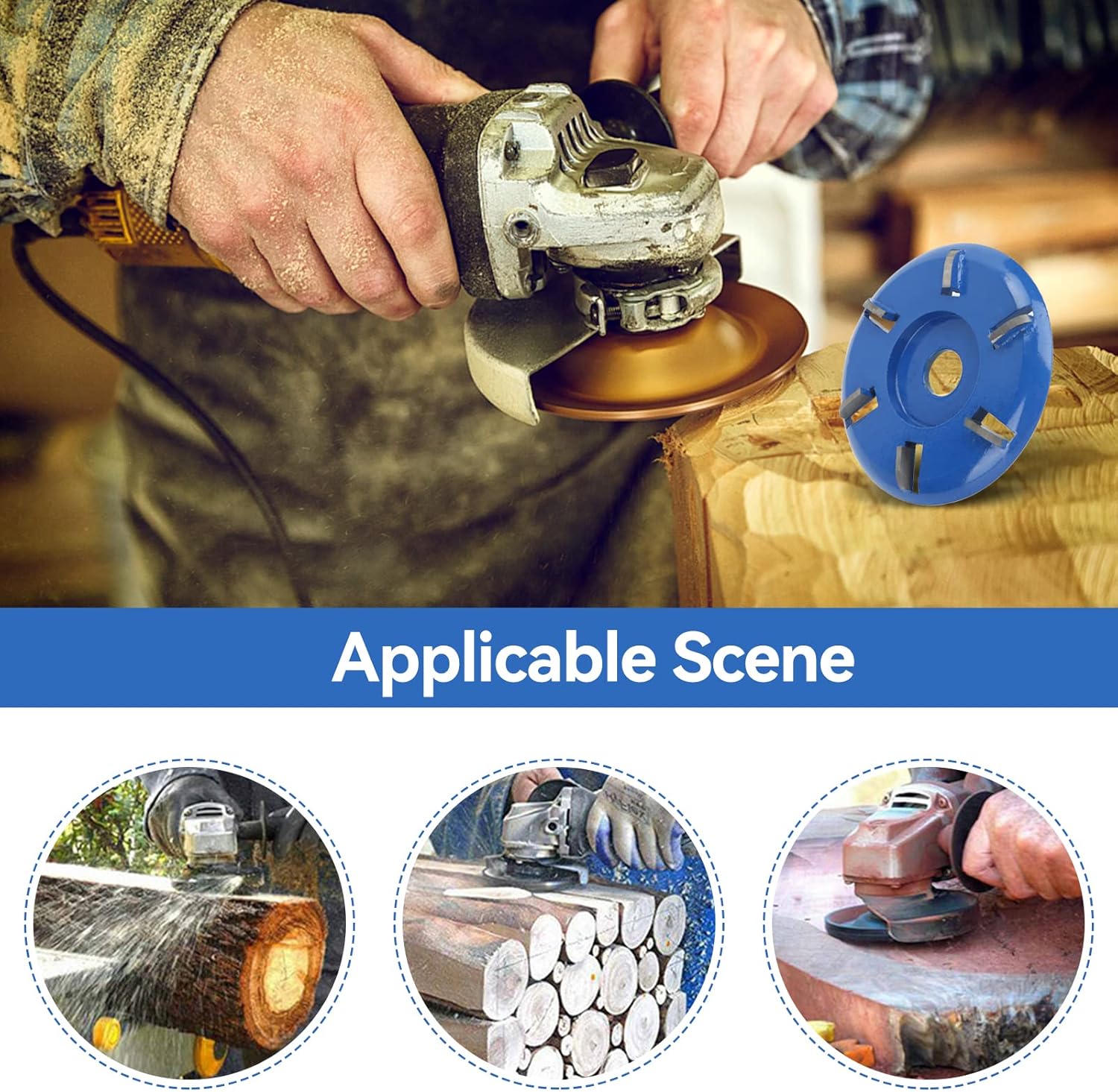 Wood router, wood milling, stump grinder angle grinder wood router 6 teeth chainsaw — image 5