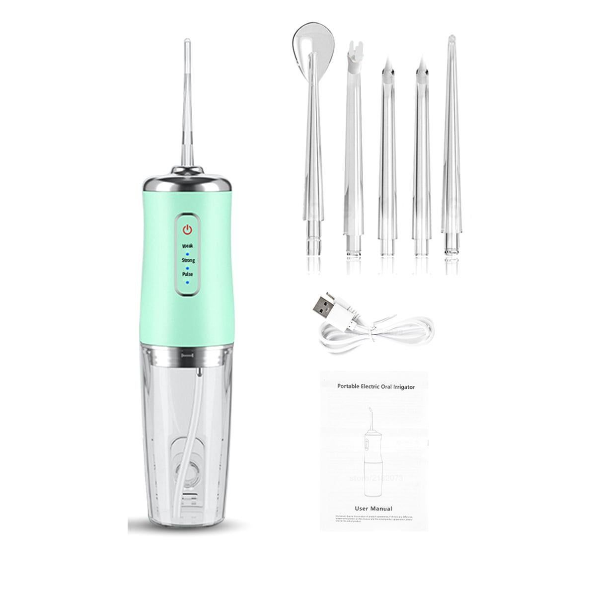 2pcs Water Dental Flosser Electric Water Cordless Teeth Cleaner for Home Travel -Green and Pink โ image 2