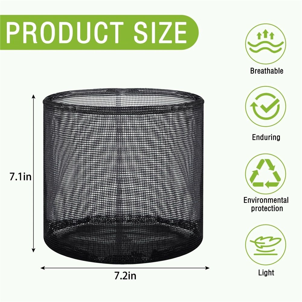 8 Pcs Aquatic Pond Planting Bags-7.1" H x 7.2" Dia Reusable Mesh Water Garden Pond Plant Pot-Breathable Black Round Lily Plant Pots for Pond Bog — image 4