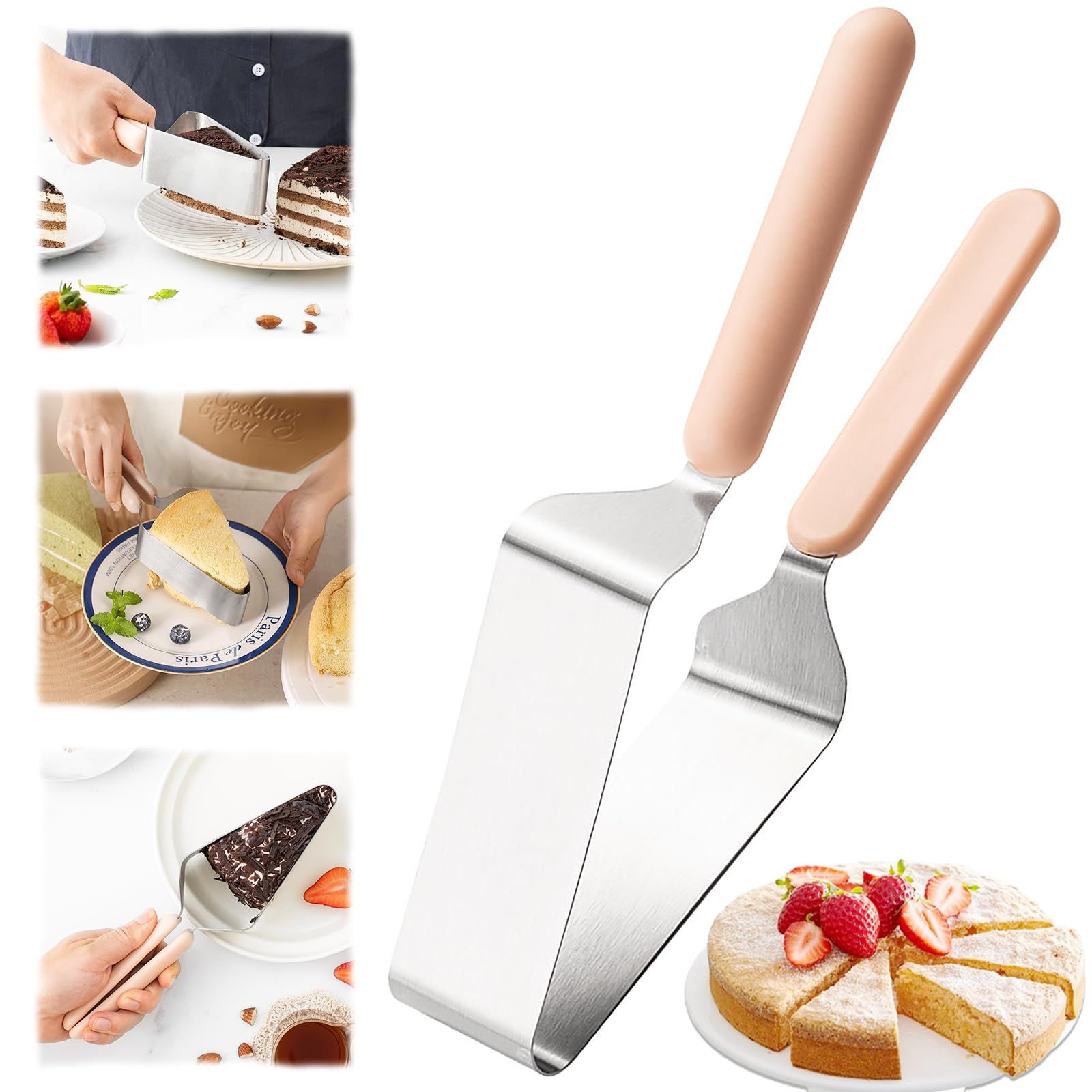 Cake Cutter, Stainless Steel Cake Knife and Server with Double Handle, Adjustable Cake Slicer for Cake Server, Pie Server โ image 3