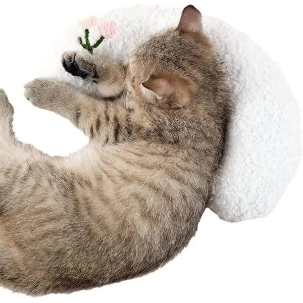Pet Pillow for Cats and Dogs, White U-Shaped Headrest, Pet Fur Resistant, Tear and Bite Resistant, for Play and Relief — image 2