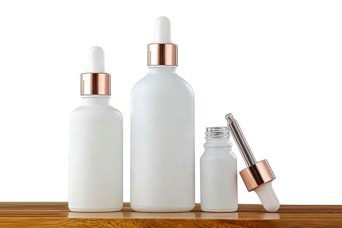 10 Pack Glass Dropper Bottles Rose Gold Caps for Essential Oils - 50ml โ image 4