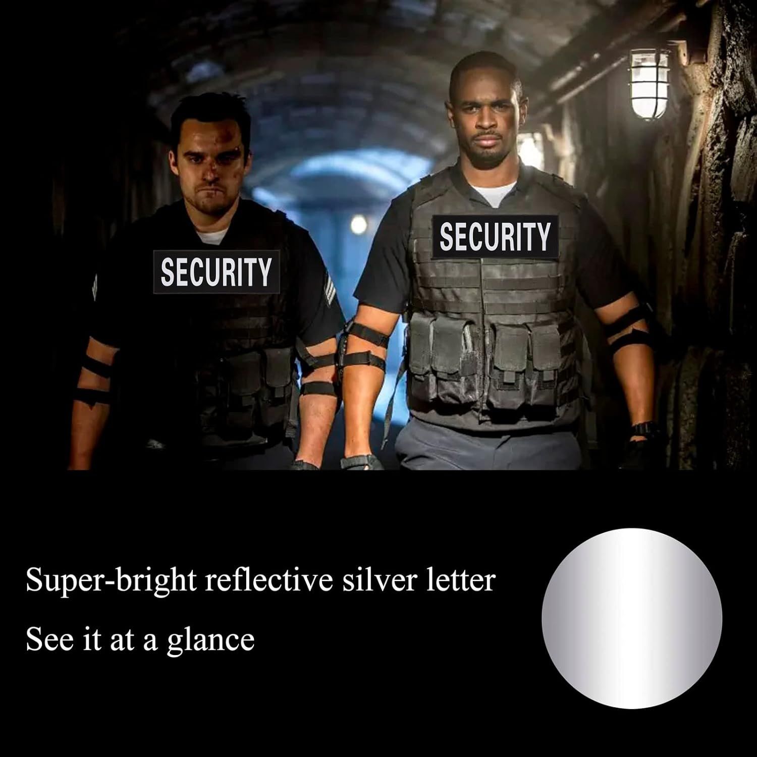Security Patch 2 Pack Reflective Security Patch Hook and Loop Durable Fabric Patches with Reflective Printed Letters for Officer Guard Custom Uniforms Vest โ image 6