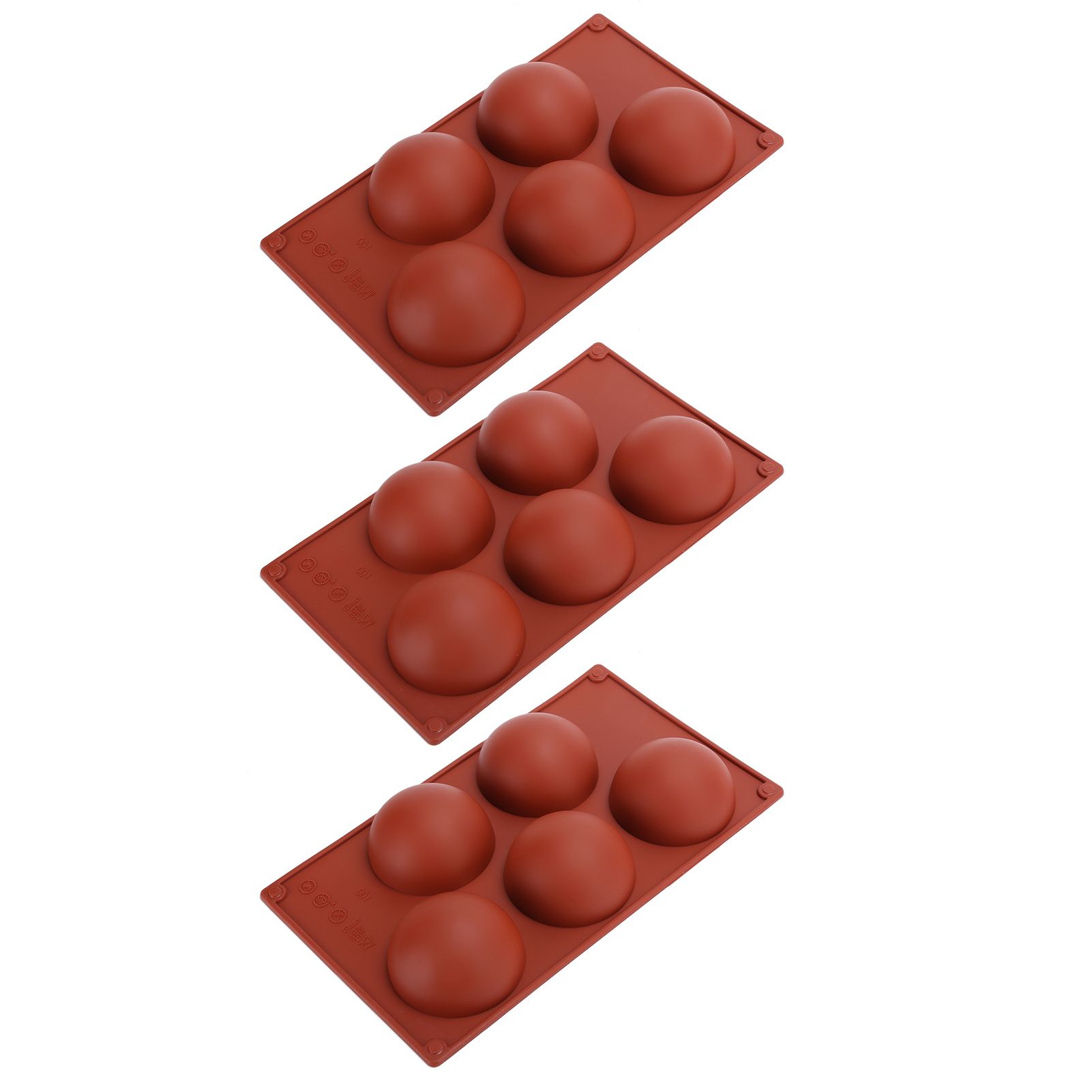 3PCS Semi Sphere Silicone Mold Baking Mold for DIY Making Hot Chocolate Mousse Cake5 Hole — image 5