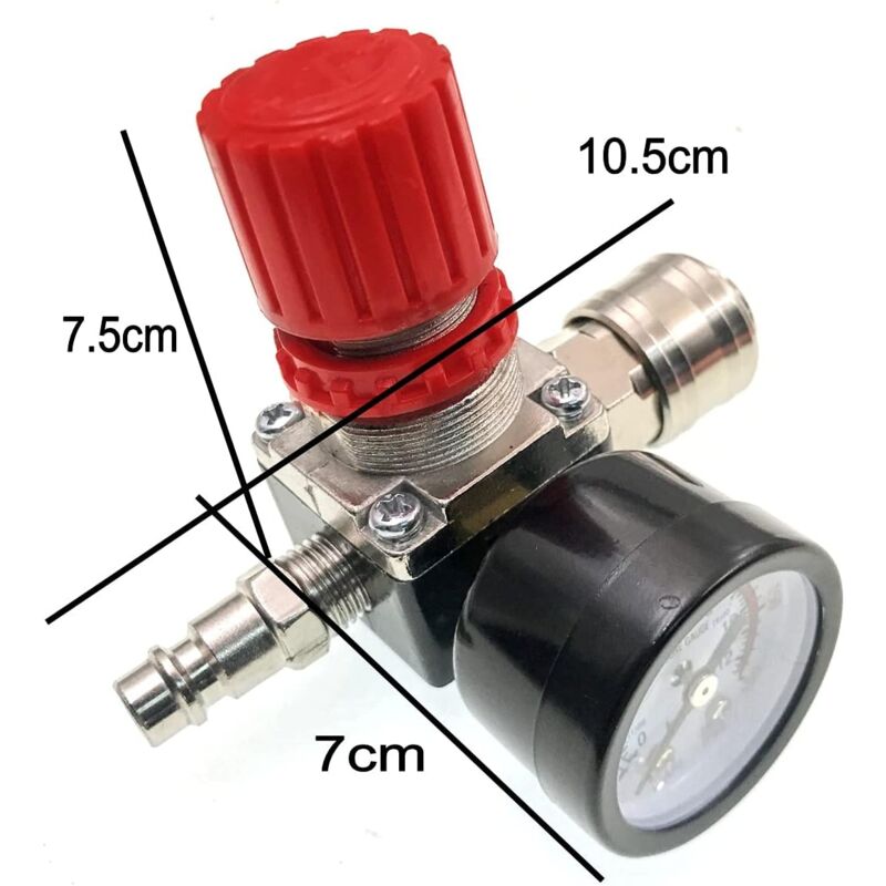 Air Compressor Pressure Regulator, 1/4/" Pneumatic Pressure Regulator, Pressure Control Valve with Connection 140 PSI 12 Bar โ image 3