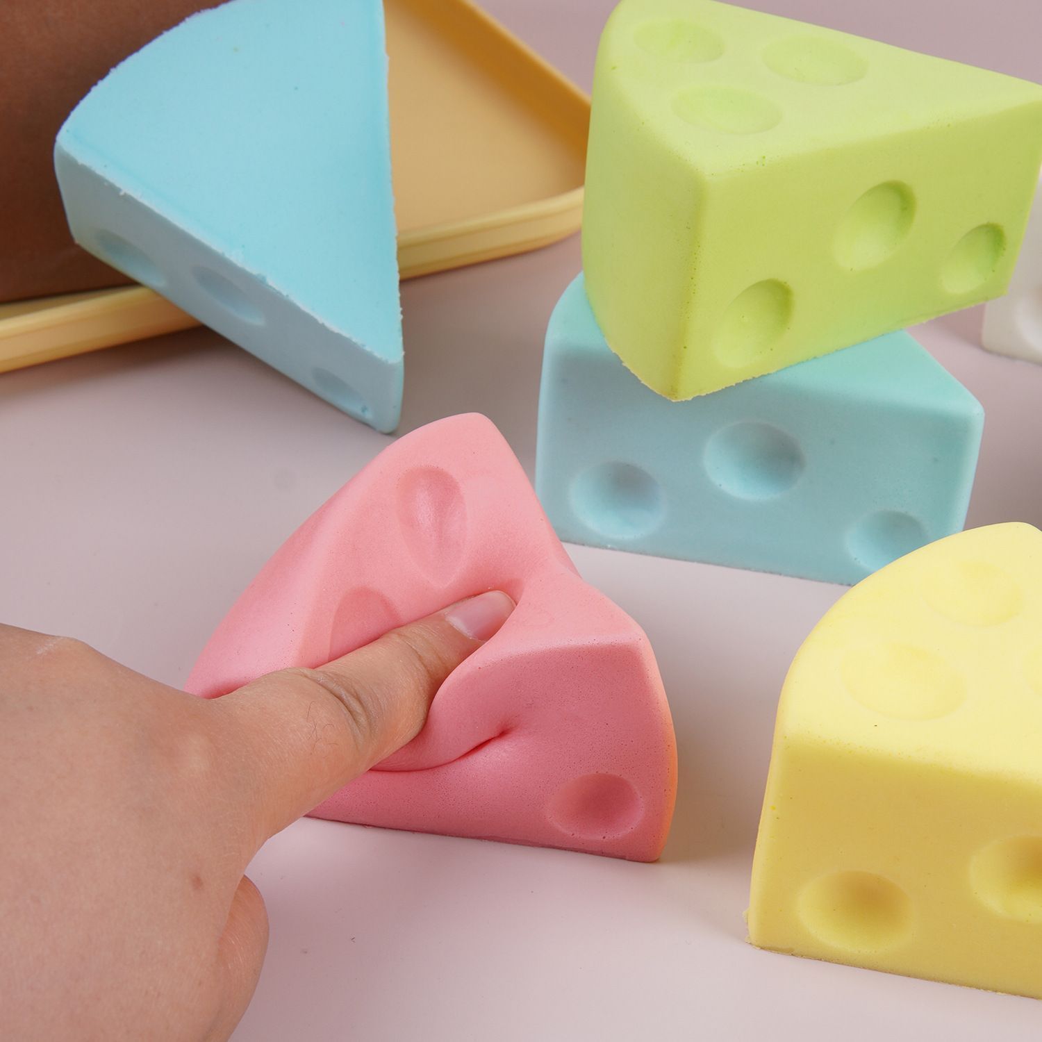7.5cm Blue Triangle Cheese Squishy Toy — image 4