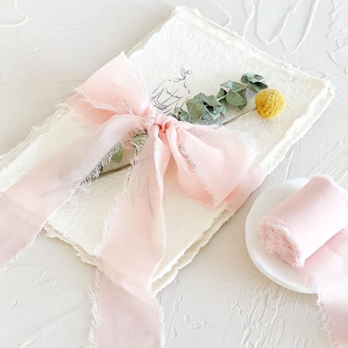 Gift Ribbon - Decorative Ribbon - Fabric Ribbon - Length: 5 Meters - Gift Wrapping - Decorative Ribbon - Hand-Torn Ribbon - With Raw Edge - DIY Crafts - For — image 3