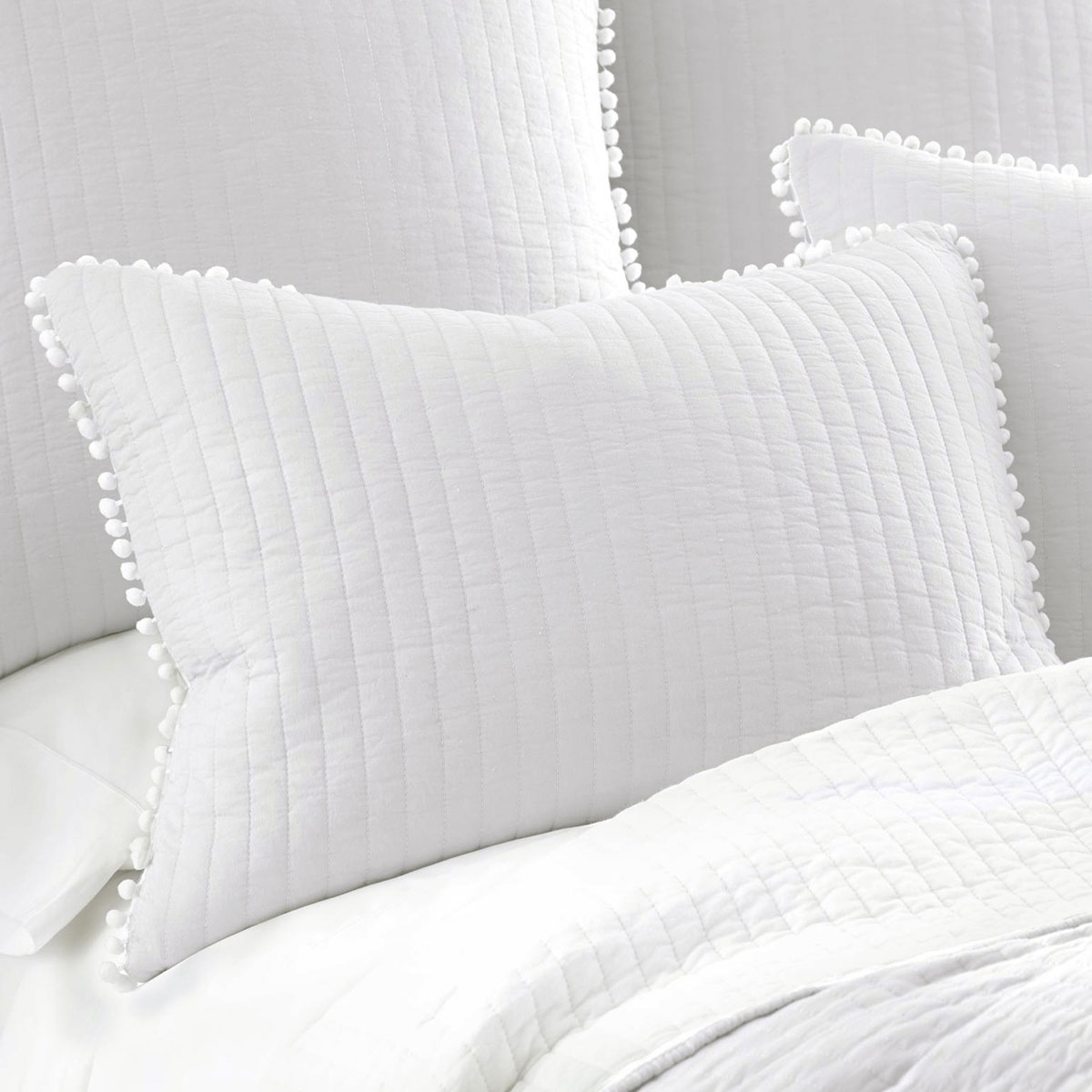 Jenny Mclean Clavo Pompom White 3 Piece 100% Cotton Coverlet Set Super King — image 3