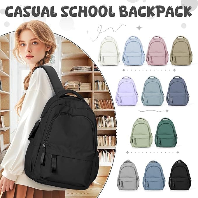 14-inch Waterproof Lightweight Laptop Backpack for School and University, Light Blue — image 2