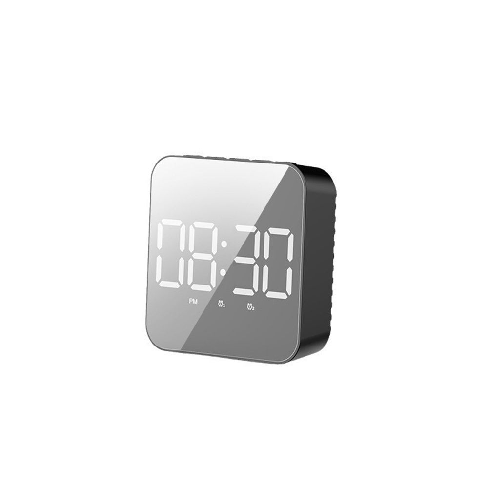 LED clock, student alarm clock, plug-in dual-use, large screen display, digital clock, voice controlled temperature clock(black)