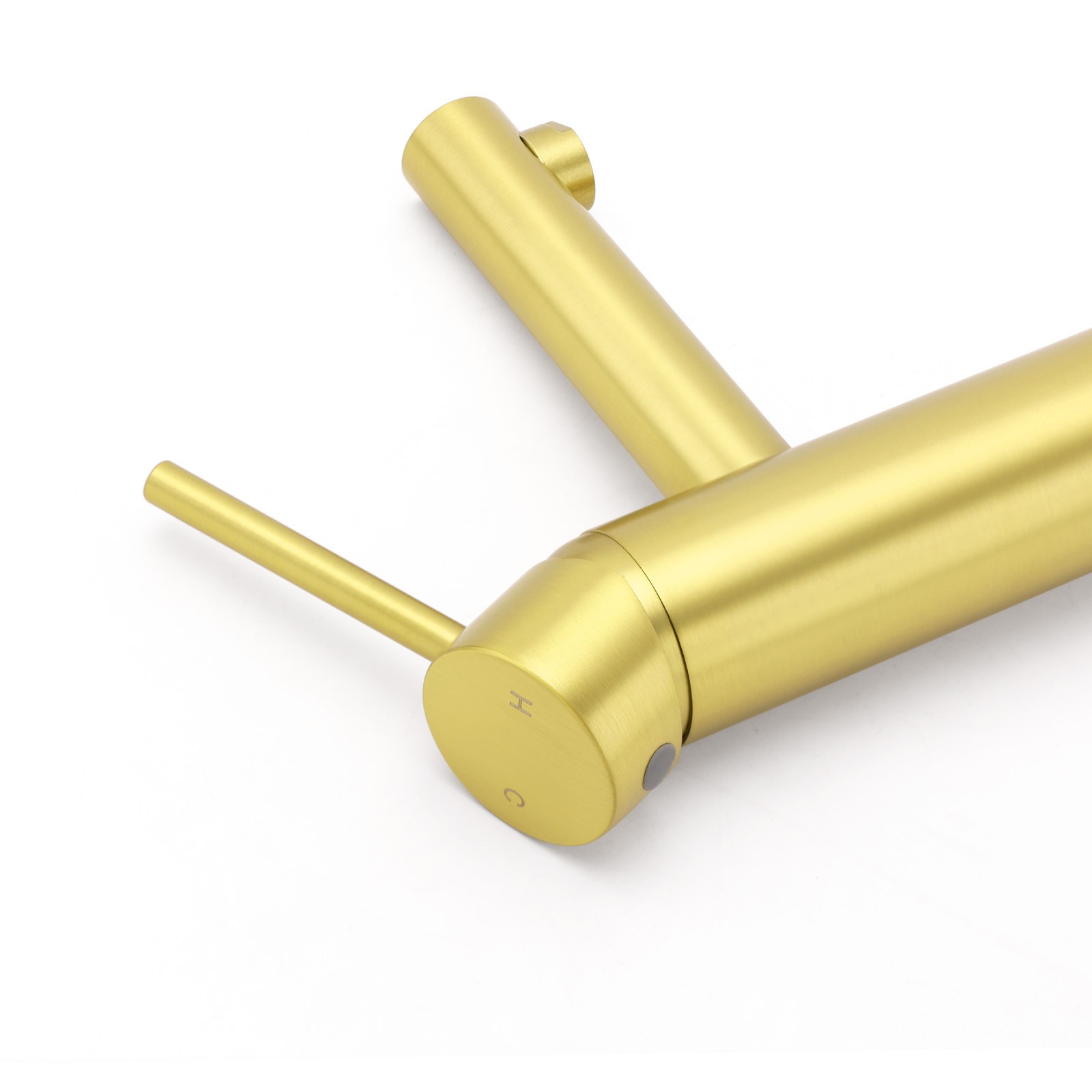 Brushed Gold Round Bathroom Basin Mixer Laundry Vanity Sink Faucet Lever Tapware โ image 6