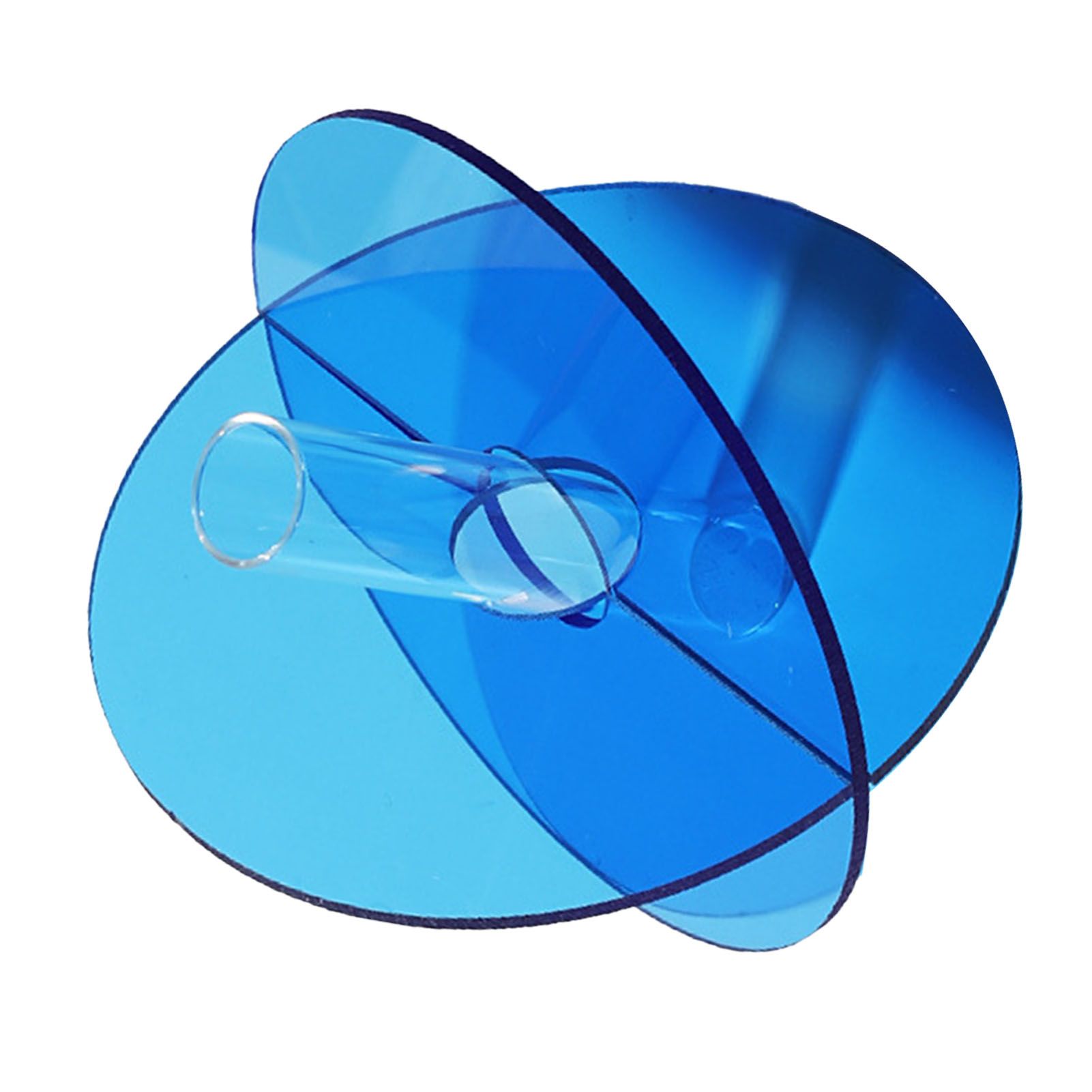 Acrylic Geometric Flower Vase Fine Detail Easy To Clean Acrylic Geometric Minimalist Vase for Living Room Table Disc Blue 15 × 13 × 2cm — image 4