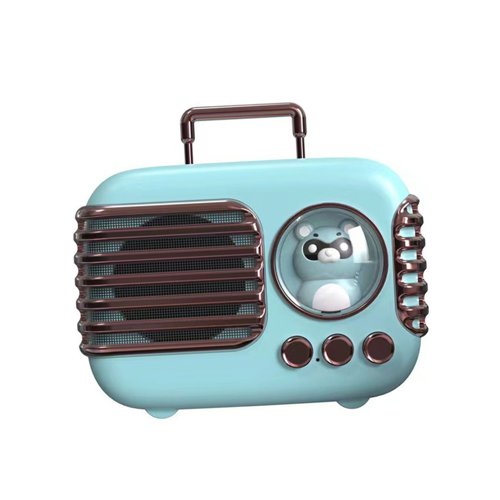 Cute Retro Bluetooth Speaker Mini Luggage Mini Speaker Creative Vintage Lovely Small Speaker Green โ image 2