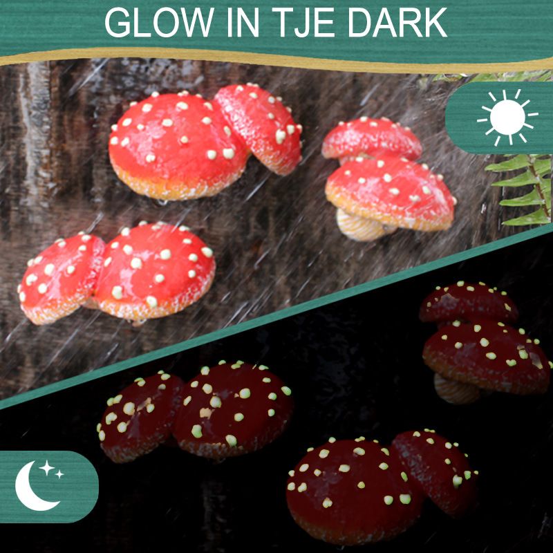 Set of 3 Mushroom Decor Decorations for Garden Yard, Mushroom Tree Decorations Outdoor, Mushroom Statue Figurines, Fairy Garden Decor Accessories - Tree — image 3