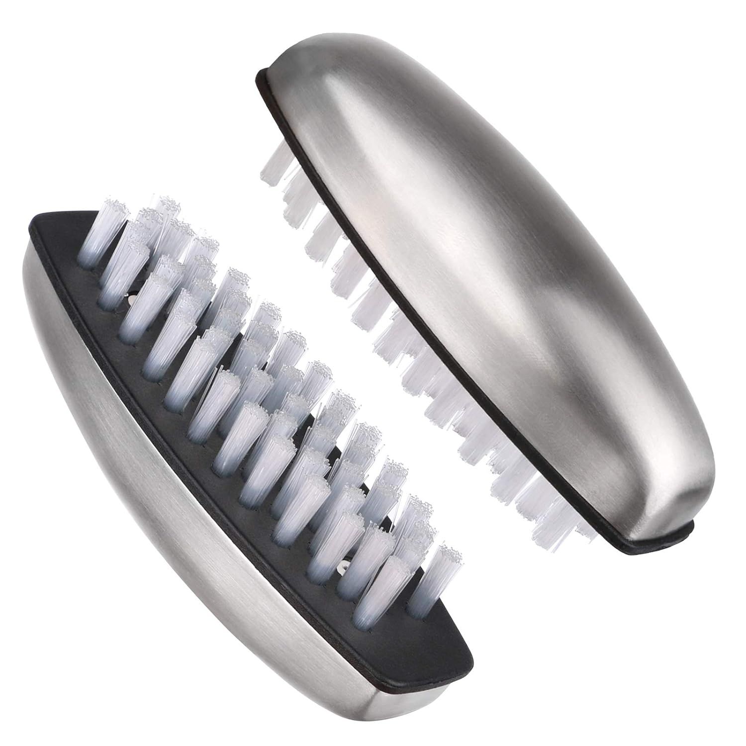 2pcs Vegetable and Fruit Cleaning Brush, Stainless Steel Cleaning Brush, Microfiber Scrubbing Pad, Multipurpose Kitchen Tool