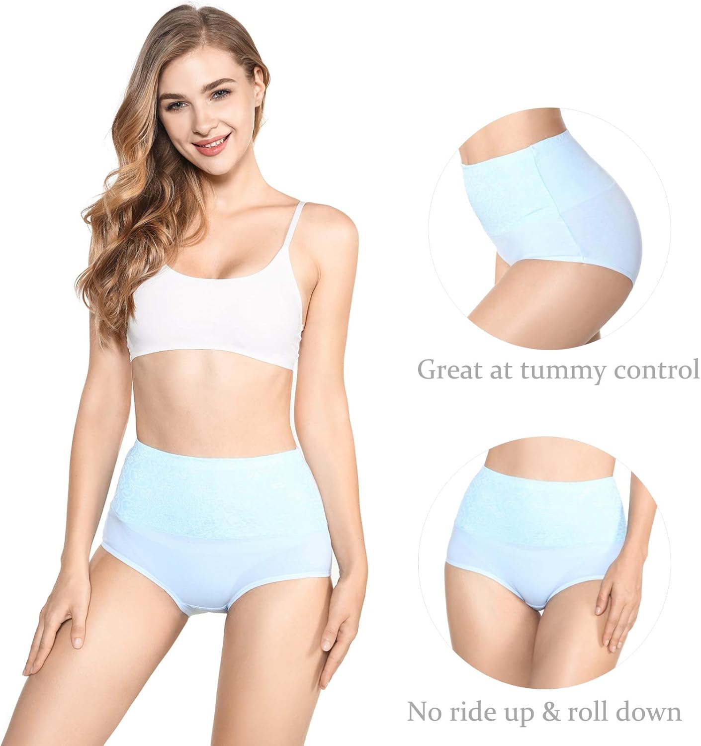 5-Pack Women's High Waist Tummy Control Panties Cotton Underwear No Muffin Top โ image 4