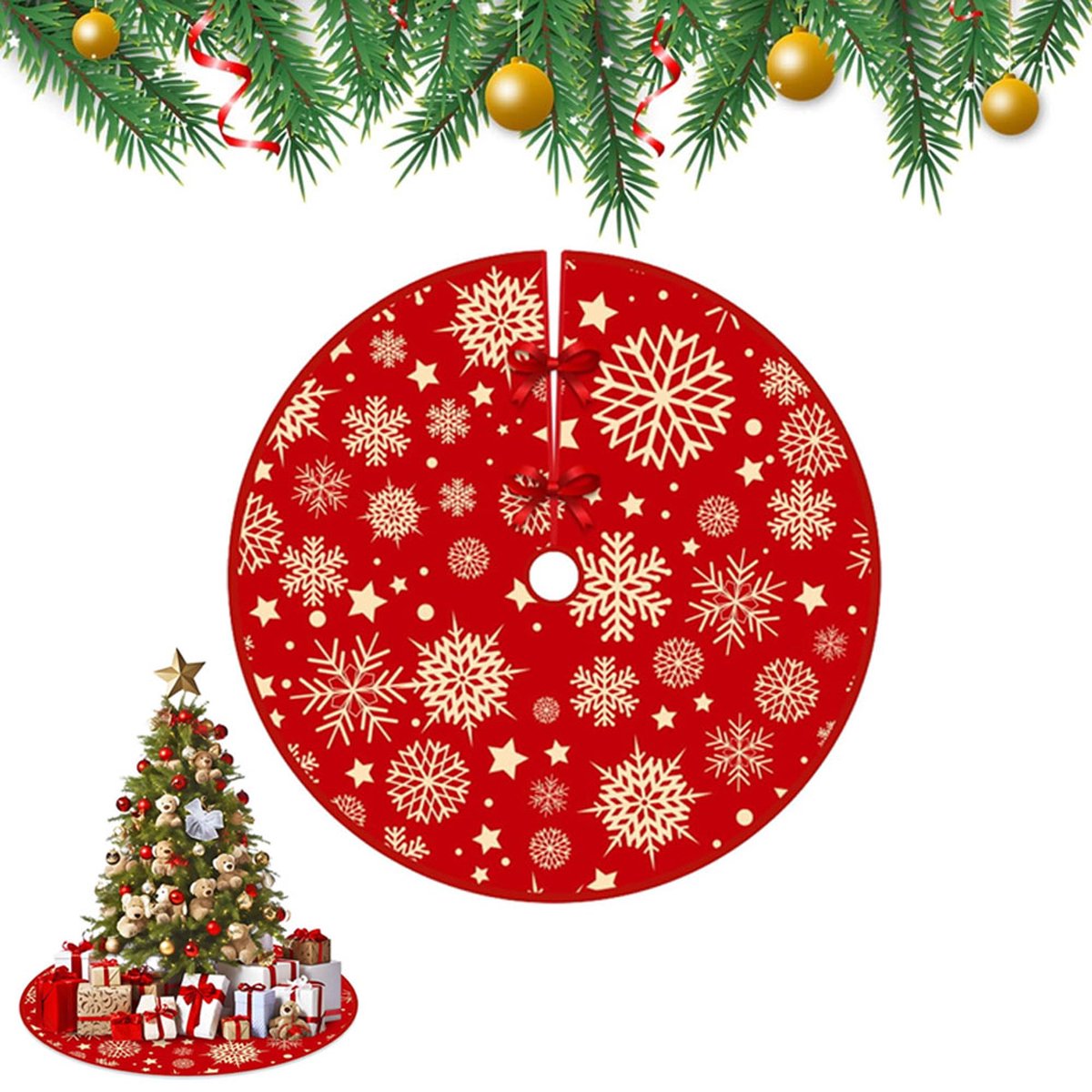 Christmas tree skirt - Christmas tree rug - Christmas rug - Tree blanket - Christmas tree rugs - 90 cm - Christmas tree decoration - Christmas tree rug for