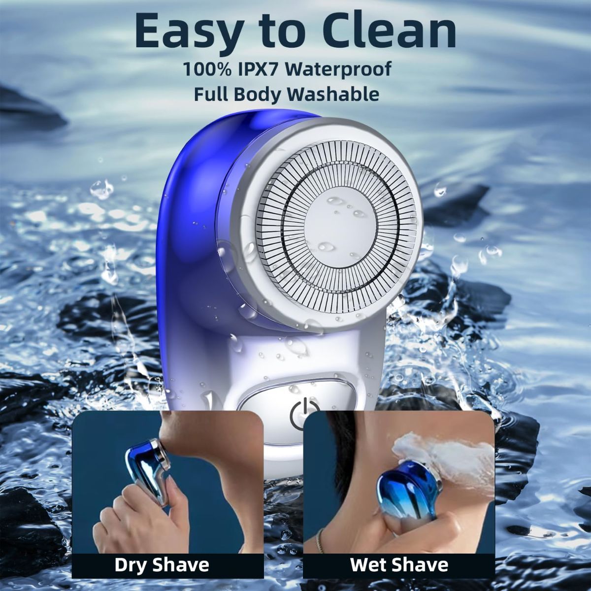 Mini Electric Shaver, Pocket Size Electric Shaver for Men Women, Rechargeable Easy One-Button, Portable Powerful Waterproof Razor for Travel Office Business — image 3
