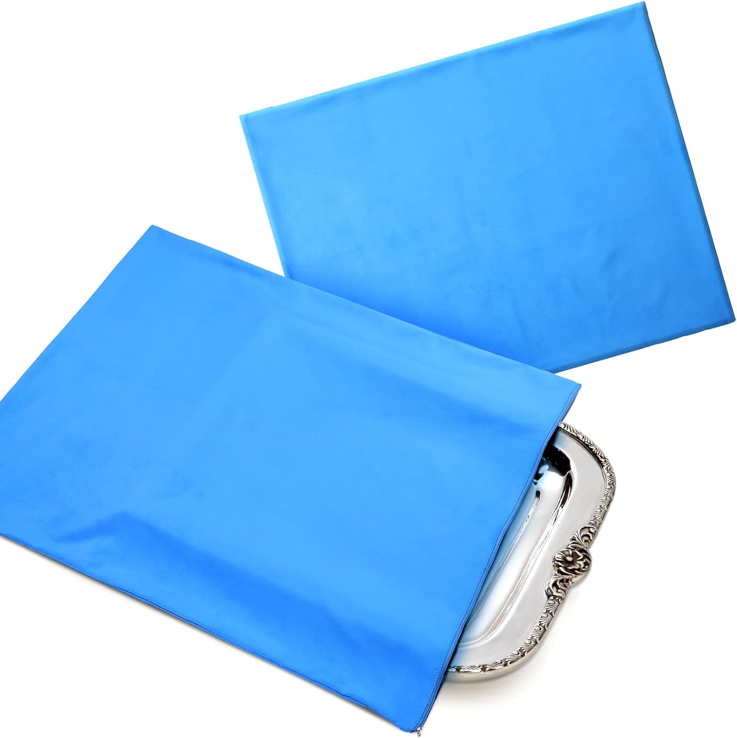 Silver Storage Bag 24 × 30 Inch Zippered Anti Tarnish Fabric Bag Protector Pouch for Jewelry Silverware Flatware Home Kitchen