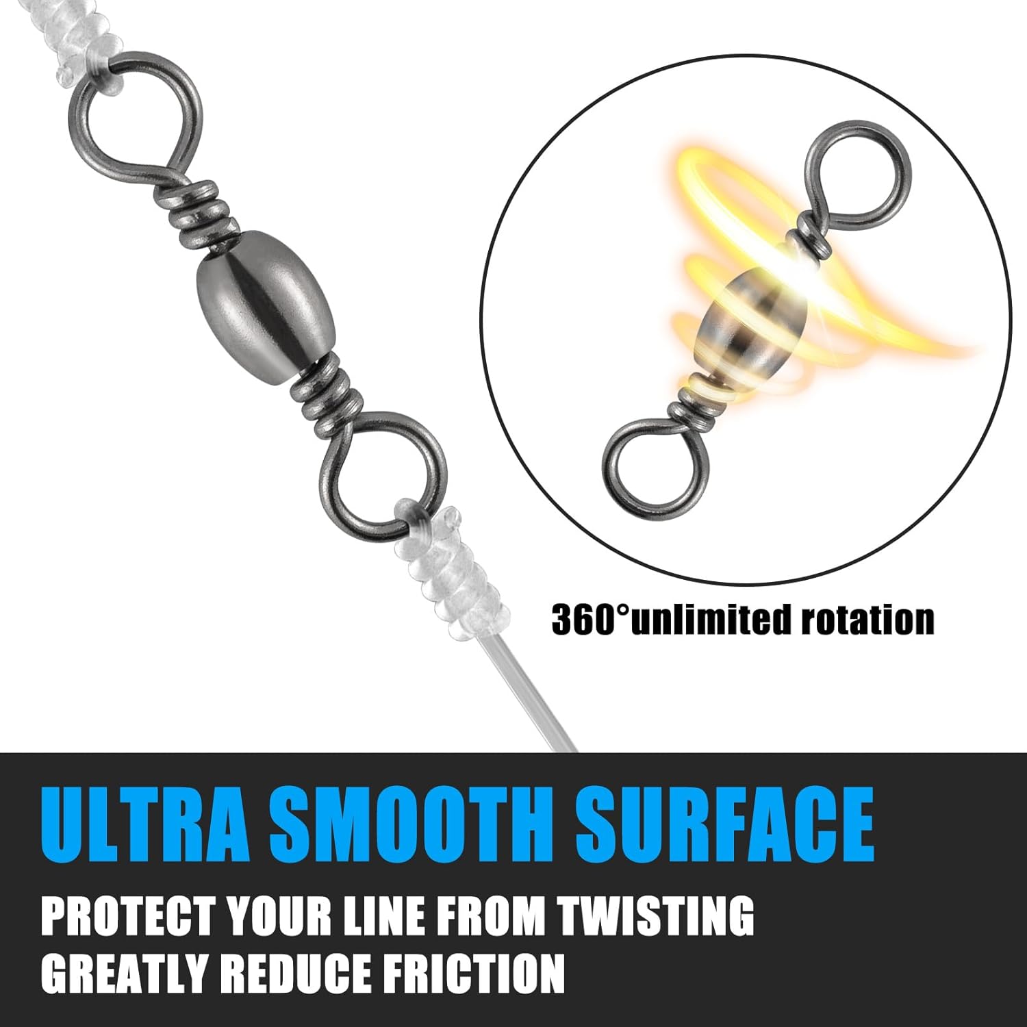 Barrel Swivels Fishing Tackles, for Salwater & Freshwater, Available from #16-#6/0, Leader Line Lure Connector - #16-18LB — image 4