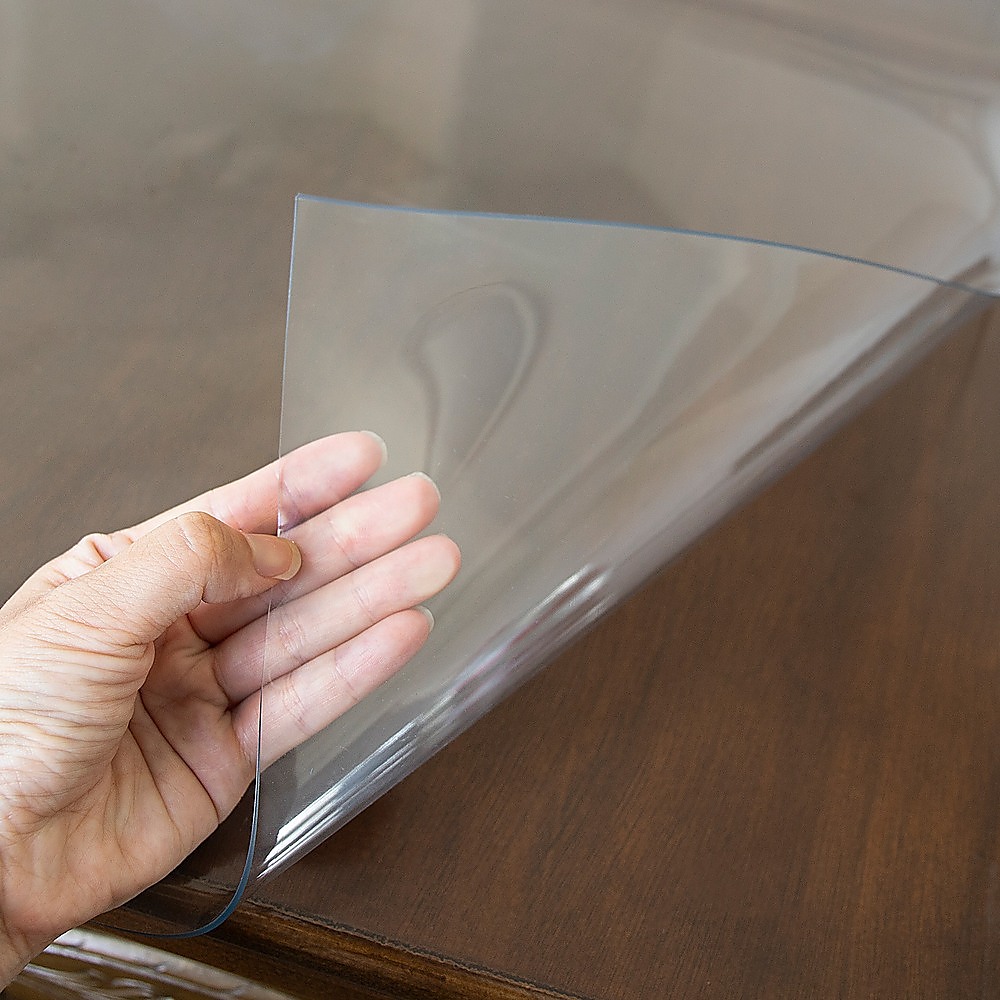 PVC Tablecloth Protector 107X213.4CM Clear Plastic Table Cloth Cover Transparent — image 4