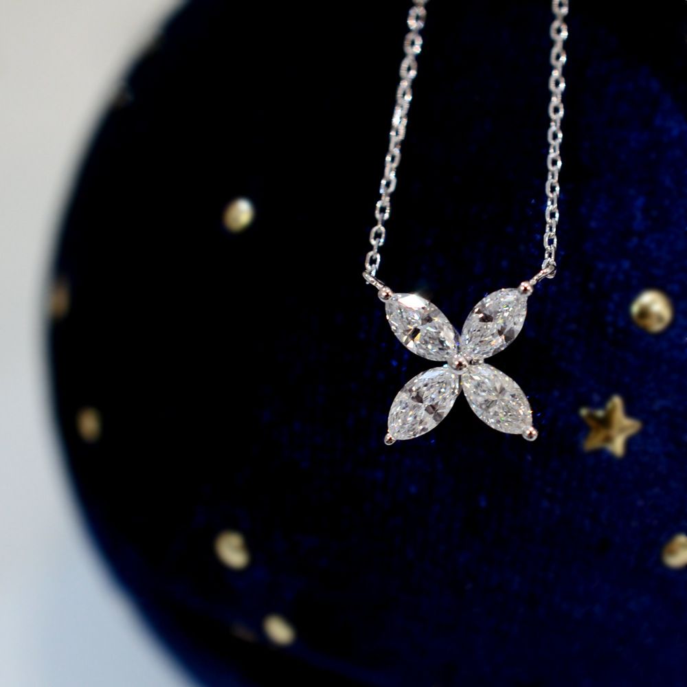 S925 Sterling Silver 4-Leaf Clover Zircon Pendant Necklace 2-Pack - 18K Gold + White Gold Plated Lucky Charm Chain for Women - Delicate Daily Wear Jewelry โ image 3