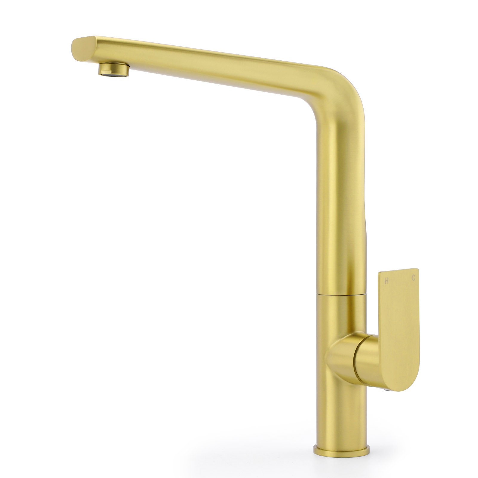 NEW ARRIVAL WELS Brushed Gold Round Kitchen Mixer Sink Tap Laundry Faucet Spout — image 3