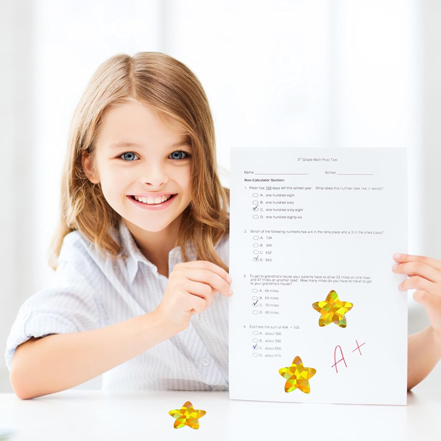 Holographic Gold Star Stickers for Kids Reward - 500Pcs 1.5Inch Shiny Self-Adhesive Metallic Glitter Foil Stickers for DIY, Homework, School, Classroom โ image 5