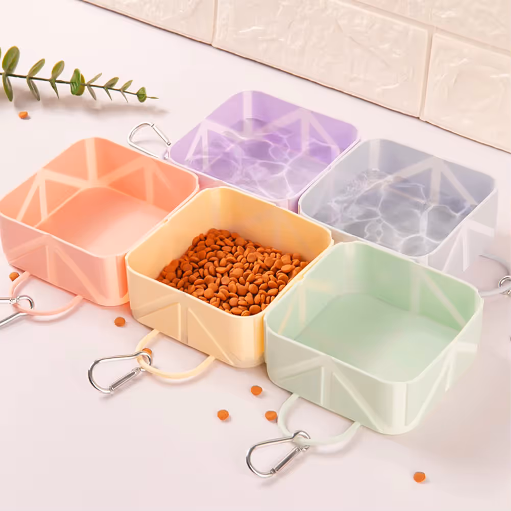 2-Pack Green Portable Silicone Pet Travel Bowl - Foldable Outdoor Water & Food Dish for Dogs & Cats - Eco-Friendly, Lightweight & Durable with Aluminum β image 4
