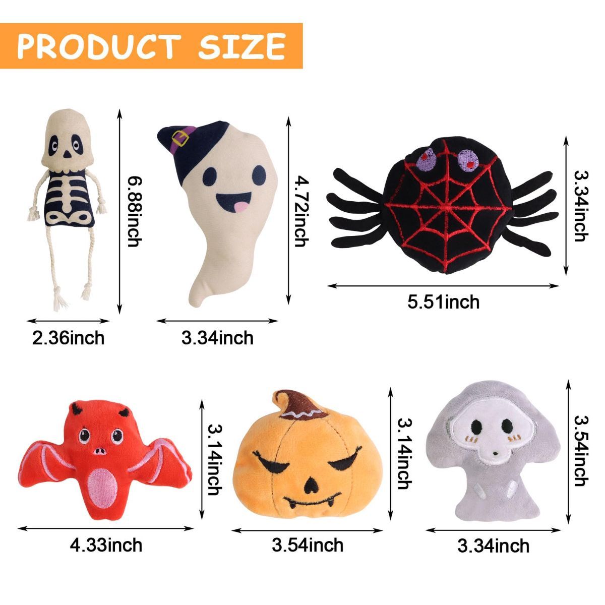 Halloween Catnip Toys, Pumpkin Ghost Catnip Toy Chew Bite Toy for Cat Interactive, Pack of 6 โ image 2